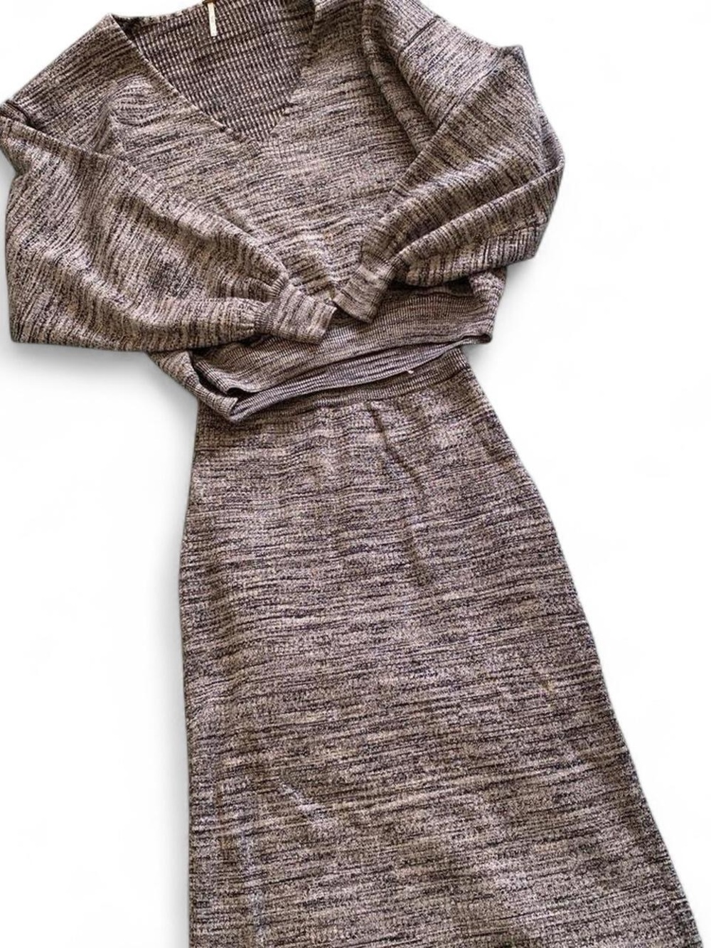 Free people Cozy Knit Two-Piece Set in Heathered Taupe